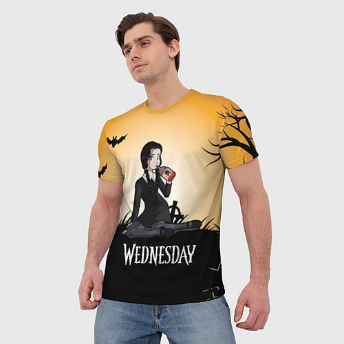 Мужская футболка Уэнсдэй с ядом / 3D-принт – фото 3