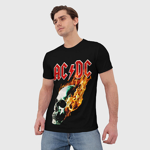 Мужская футболка AC DC череп / 3D-принт – фото 3
