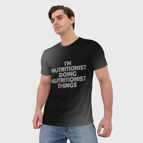 Мужская футболка Im nutritionist doing nutritionist things: на темн / 3D-принт – фото 3