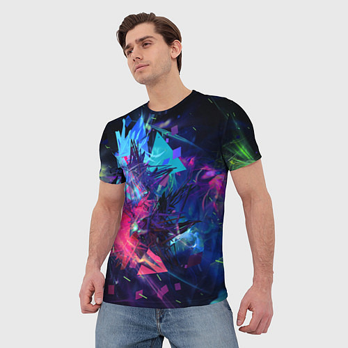 Мужская футболка Буйство красок / 3D-принт – фото 3