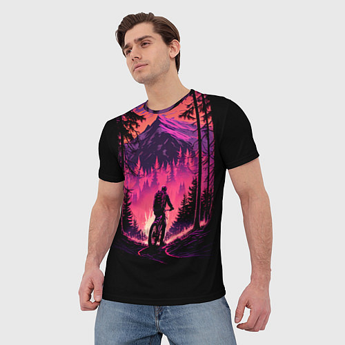 Мужская футболка Велопрогулка на закате / 3D-принт – фото 3