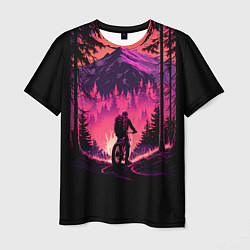 Футболка мужская Велопрогулка на закате, цвет: 3D-принт