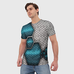 Футболка мужская Cyber texture abstraction, цвет: 3D-принт — фото 2