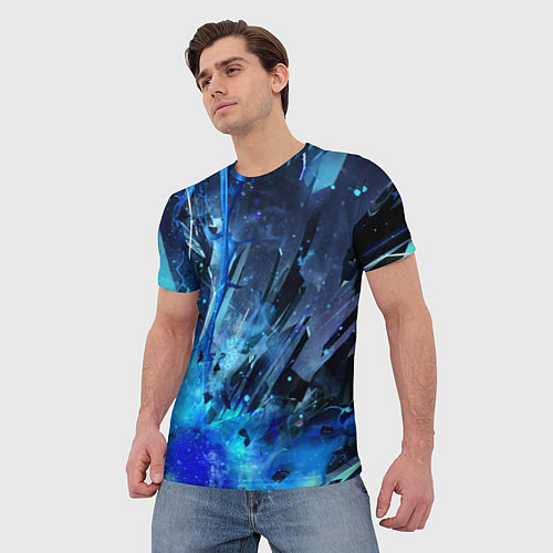 Мужская футболка Ледяной взрыв / 3D-принт – фото 3
