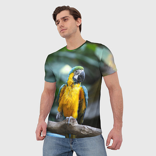 Мужская футболка Красавец попугай / 3D-принт – фото 3