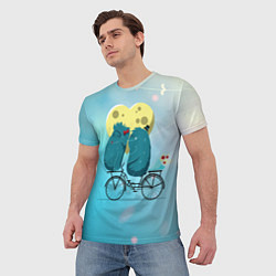 Футболка мужская Пара на велосипеде, цвет: 3D-принт — фото 2
