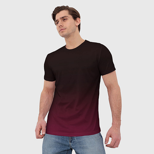 Мужская футболка Темно-малиновый градиент / 3D-принт – фото 3
