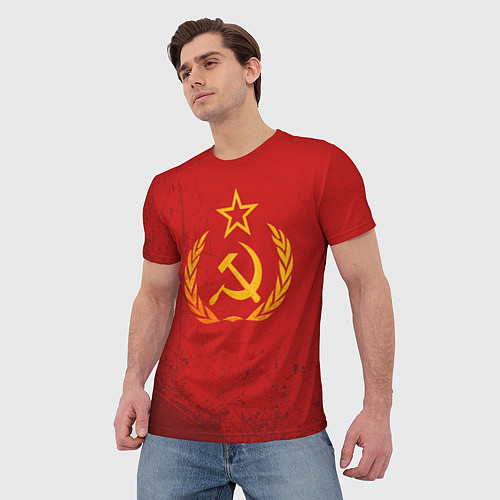 Мужская футболка СССР серп и молот / 3D-принт – фото 3