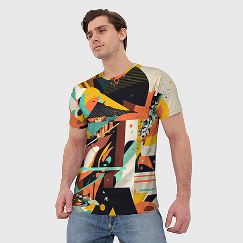Мужская футболка Авангардная геометрическая композиция / 3D-принт – фото 3