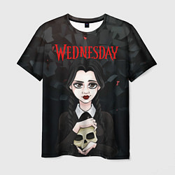 Футболка мужская Wednesday black, цвет: 3D-принт