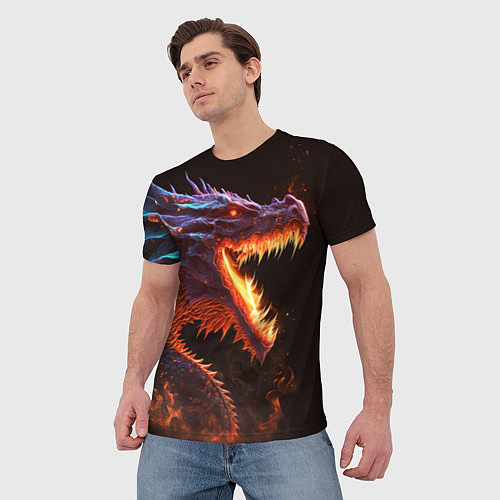 Мужская футболка Огненный дракон / 3D-принт – фото 3