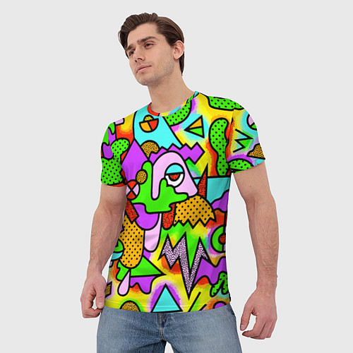 Мужская футболка Psychedelic acid / 3D-принт – фото 3
