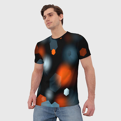 Мужская футболка Блики света абстракция / 3D-принт – фото 3