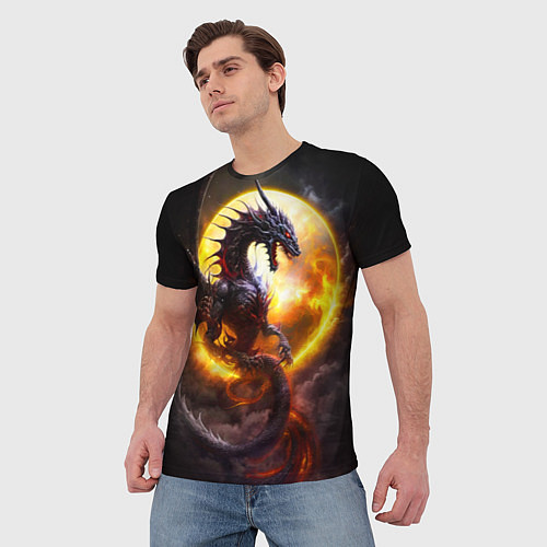 Мужская футболка Звездный дракон / 3D-принт – фото 3