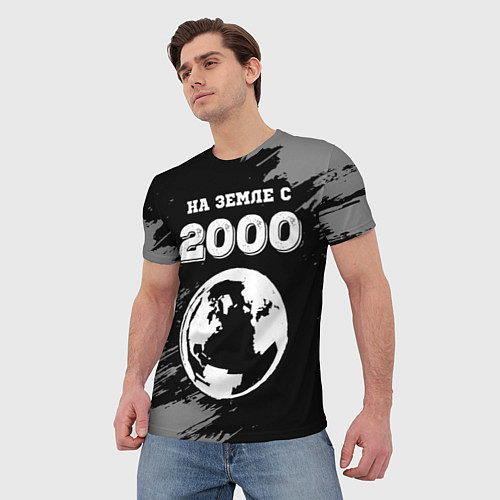 Мужская футболка На Земле с 2000: краска на темном / 3D-принт – фото 3