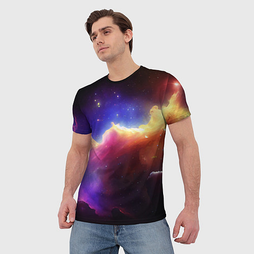 Мужская футболка Столкновение галактик / 3D-принт – фото 3