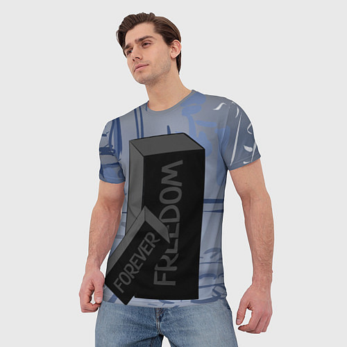 Мужская футболка Свободный навсегда / 3D-принт – фото 3