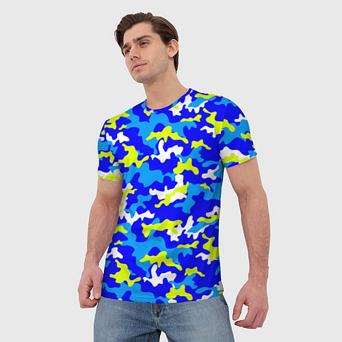 Мужская футболка Камуфляж яркое лето / 3D-принт – фото 3