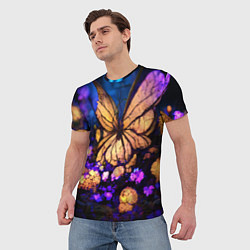 Футболка мужская Цветок бабочка midjouney, цвет: 3D-принт — фото 2