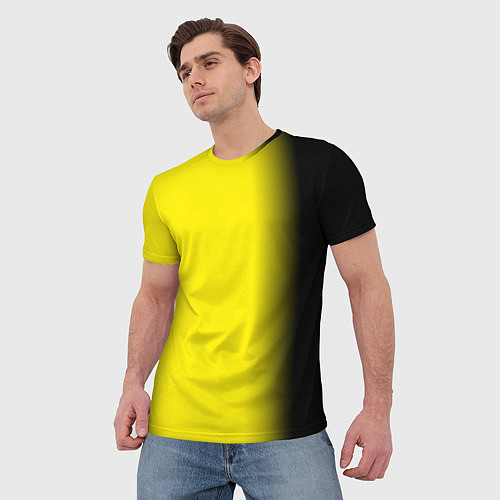 Мужская футболка И черный и желтый / 3D-принт – фото 3