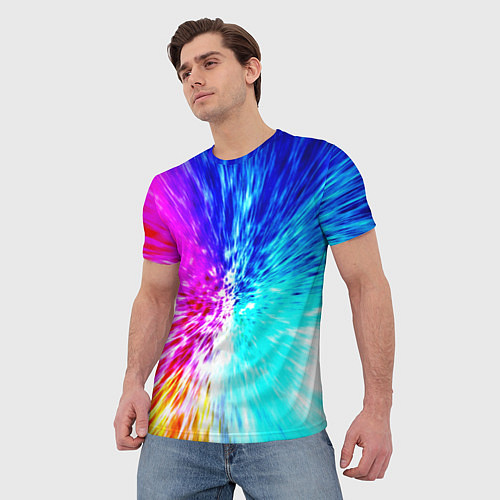 Мужская футболка Всплеск ярких красок / 3D-принт – фото 3