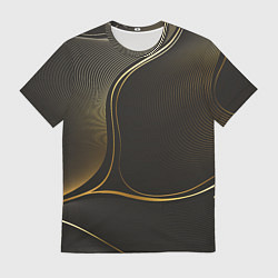 Футболка мужская Фон с золотыми линиями, цвет: 3D-принт