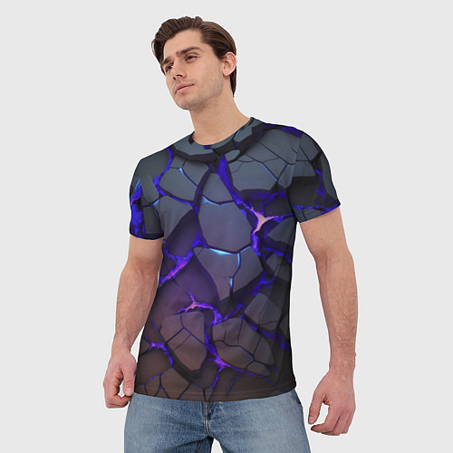 Мужская футболка Светящаяся неоновая лава / 3D-принт – фото 3