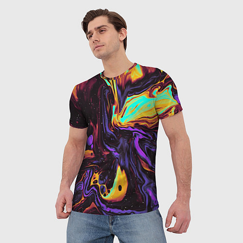 Мужская футболка Космический всплеск / 3D-принт – фото 3