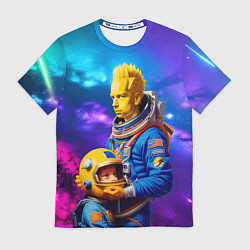Футболка мужская Bart Simpson and Maggie in space - neural network, цвет: 3D-принт