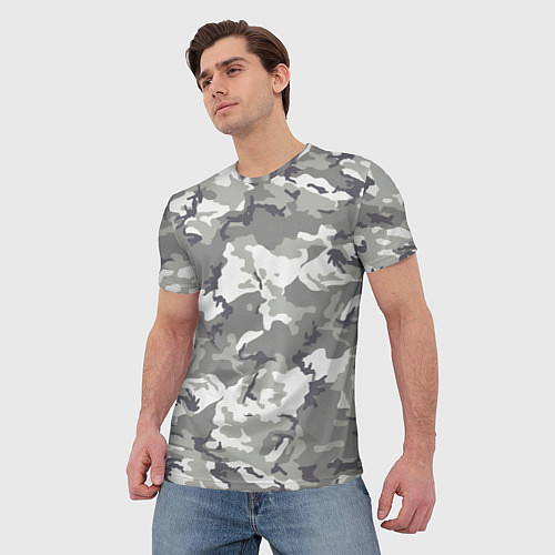 Мужская футболка Снежный камуфляж / 3D-принт – фото 3