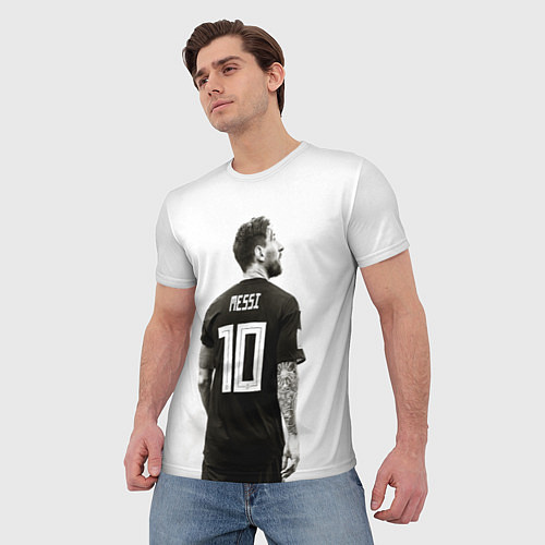 Мужская футболка 10 Leo Messi / 3D-принт – фото 3