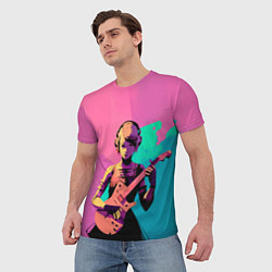 Футболка мужская Девушка с Гитарой в стиле Vaporwave, цвет: 3D-принт — фото 2
