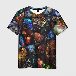 Футболка мужская Мозаика персонажи Dota 2, цвет: 3D-принт