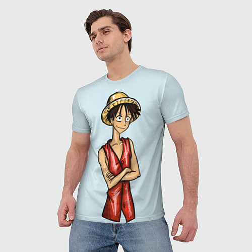 Мужская футболка Луффи в шляпе / 3D-принт – фото 3