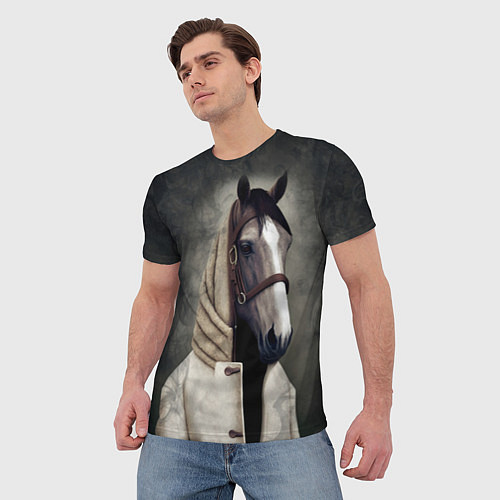 Мужская футболка Конь в пальто в прямом смысле / 3D-принт – фото 3