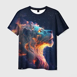 Футболка мужская Космический звёздный лев, цвет: 3D-принт