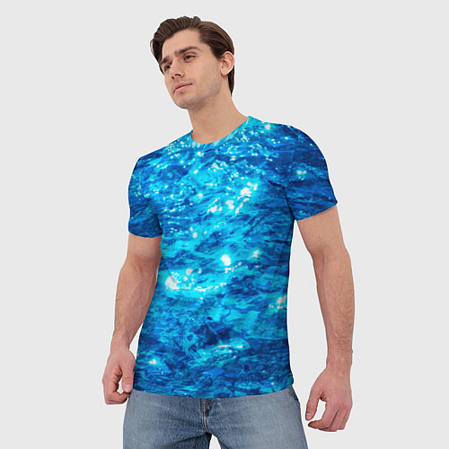 Мужская футболка Текстура воды / 3D-принт – фото 3