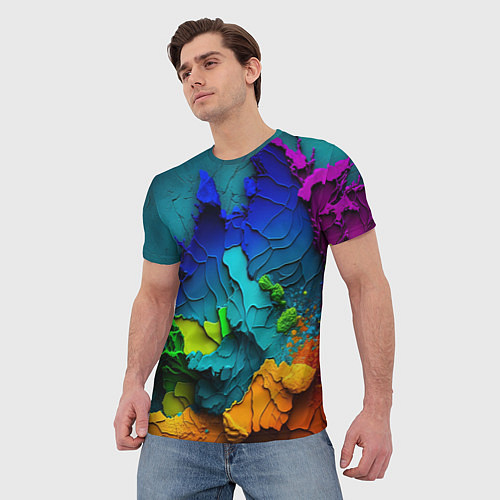 Мужская футболка Взрыв красок / 3D-принт – фото 3