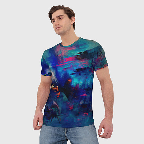 Мужская футболка Абстракция красками midjourney / 3D-принт – фото 3