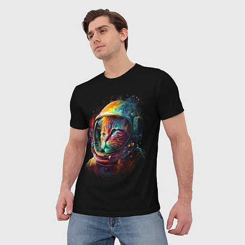 Мужская футболка Кот в скафандре - космонавт / 3D-принт – фото 3