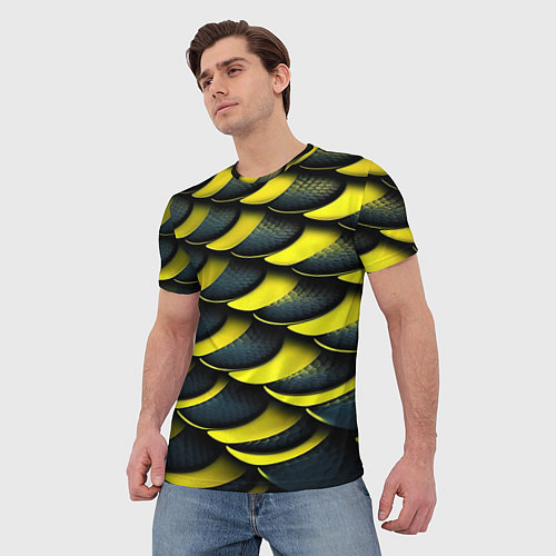 Мужская футболка Чешуя питона / 3D-принт – фото 3