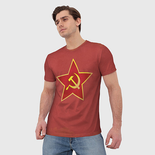 Мужская футболка Советская звезда / 3D-принт – фото 3