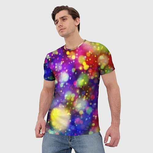 Мужская футболка Радужные блики / 3D-принт – фото 3