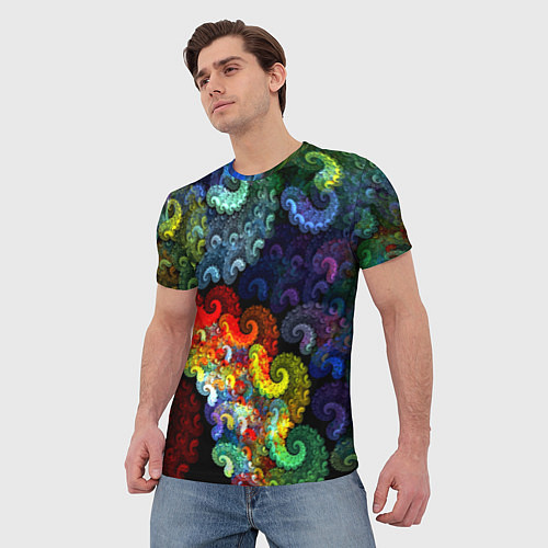Мужская футболка Фрактальный узор оптический / 3D-принт – фото 3