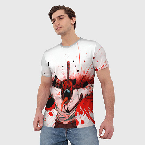 Мужская футболка Человек-Бензопила: Денжи / 3D-принт – фото 3