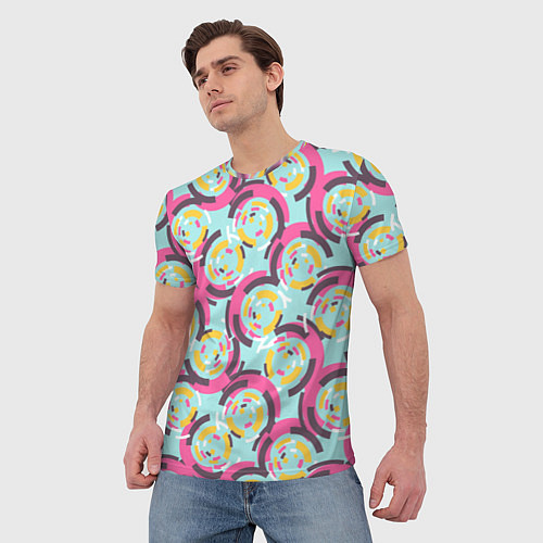 Мужская футболка Круговой паттерн / 3D-принт – фото 3