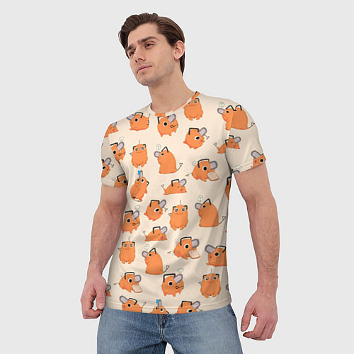 Мужская футболка Человек-бензопила - Почита и хлебушек / 3D-принт – фото 3