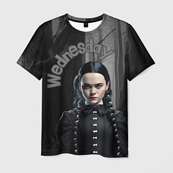 Футболка мужская Wednesday Addams в лесу, цвет: 3D-принт