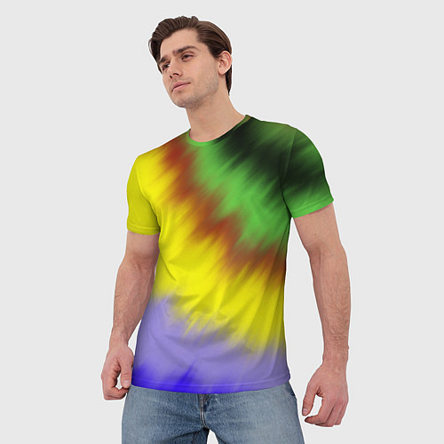Мужская футболка Яркий Тай-Дай / 3D-принт – фото 3