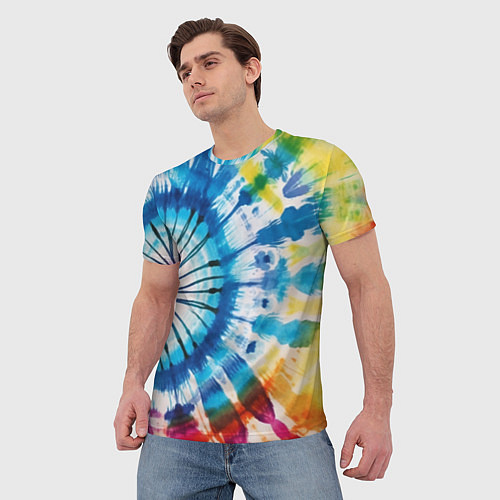 Мужская футболка Арт нейросети в стиле тай-дай / 3D-принт – фото 3